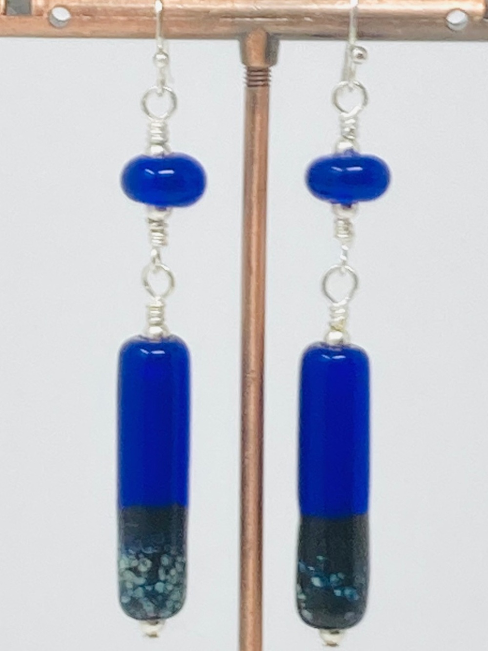 Royal Blue Lampwork earrings